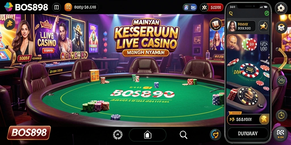 Tampilan gameplay seru di BOS898 dengan dealer langsung dan interaksi nyata.