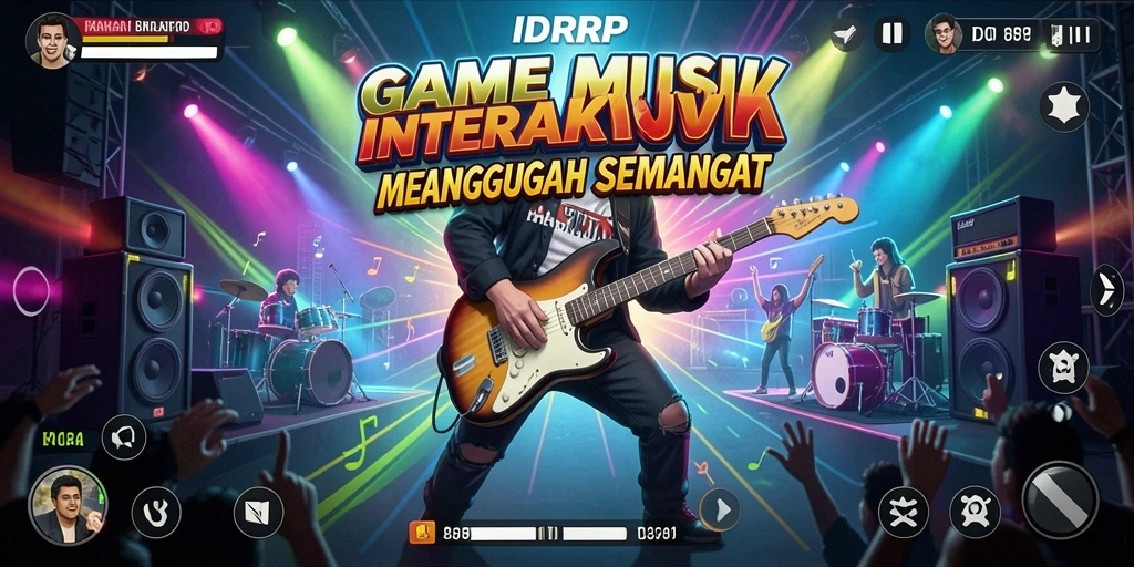 Tampilan gameplay interaktif dari IDRRP dengan berbagai lagu menarik.