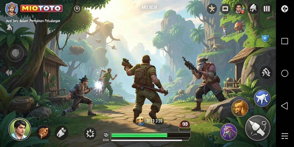 Tampilan gameplay seru dalam MIOTOTO dengan aksi yang mendebarkan.