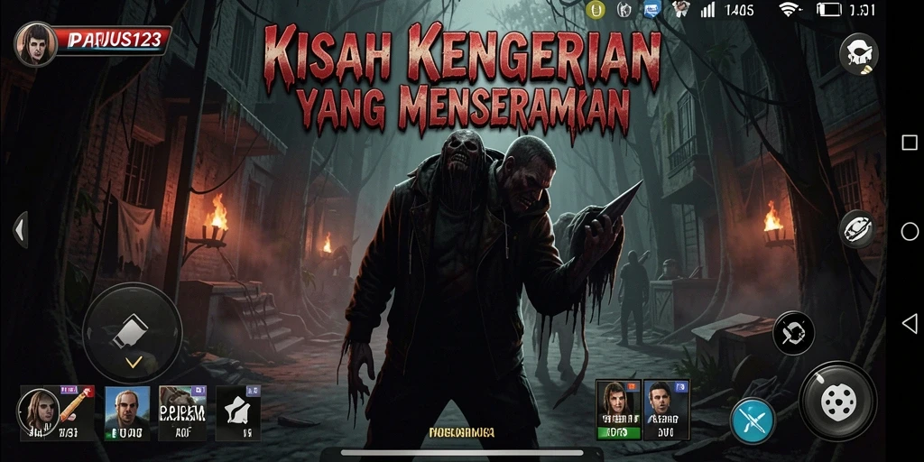 Menampilkan gameplay mencekam dengan suasana horor yang menakutkan.