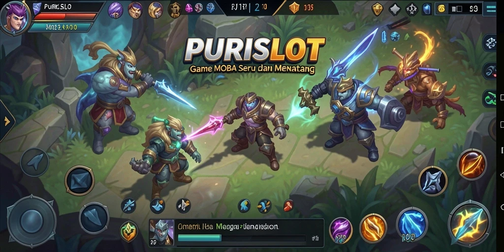 Tangkapan layar gameplay PURISLOT yang mendebarkan dan penuh aksi.