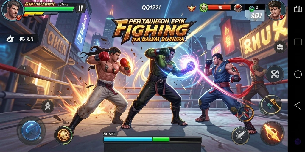 Tangkapan layar gameplay QQ1221 menampilkan aksi pertarungan yang mendebarkan.