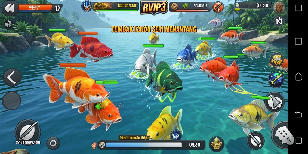 Tampilan gameplay Tembak Ikan yang seru dan penuh warna.