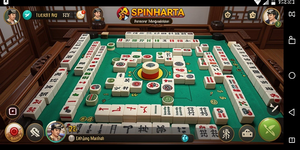 Tampilan gameplay menarik dari SPINHARTA dengan keseruan Mahjong.