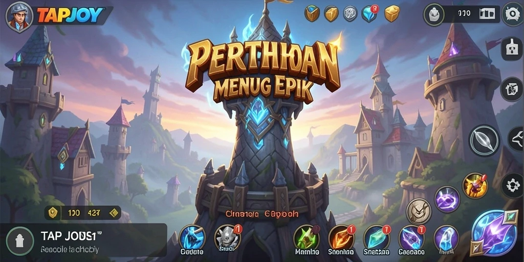 Tampilan gameplay menarik dari TAPJOY dengan strategi menara yang kreatif.