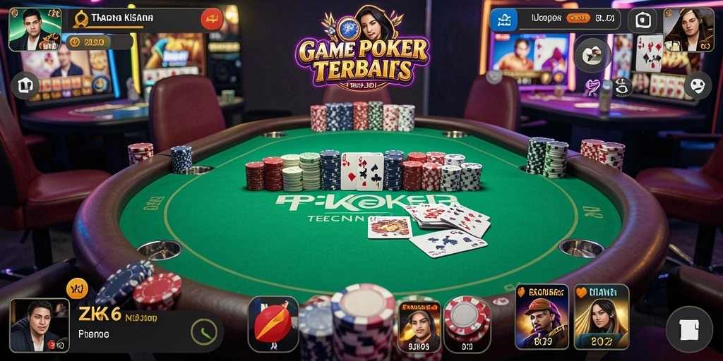 Tampilan gameplay seru di ZK6 dengan pemain poker lainnya.